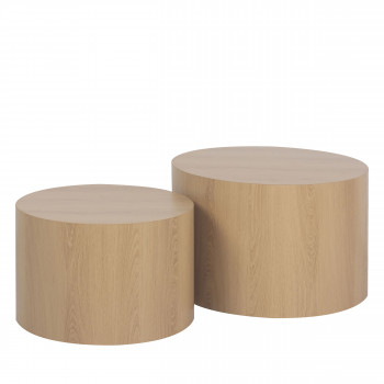 Elva - Lot de 2 tables d'appoint en bois