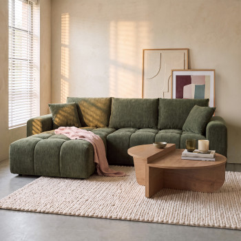 Giovano - Canapé d'angle réversible convertible 4 places en tissu
