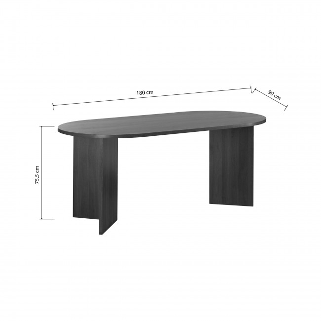 Calian - Table à manger 8 personnes ovale en bois