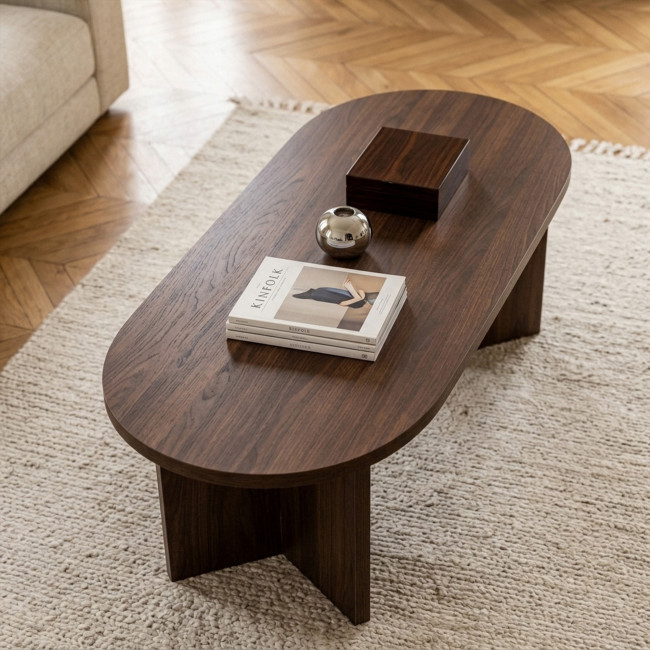 Calian - Table basse ovale en bois