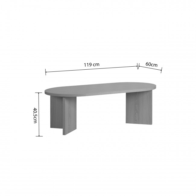 Calian - Table basse ovale en bois