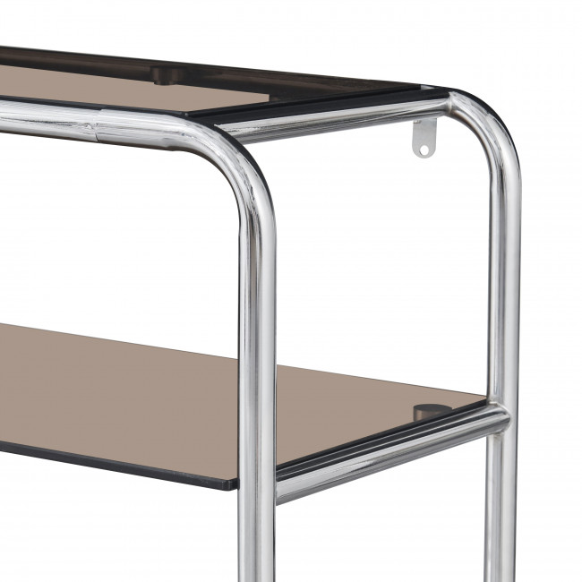 Delio - Console en verre et pieds chrome L 120 cm
