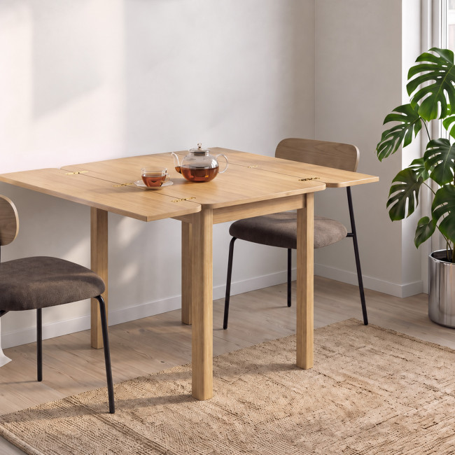 Sheldon - Table à manger extensible 2 à 4 personnes en bois 120x45-90cm