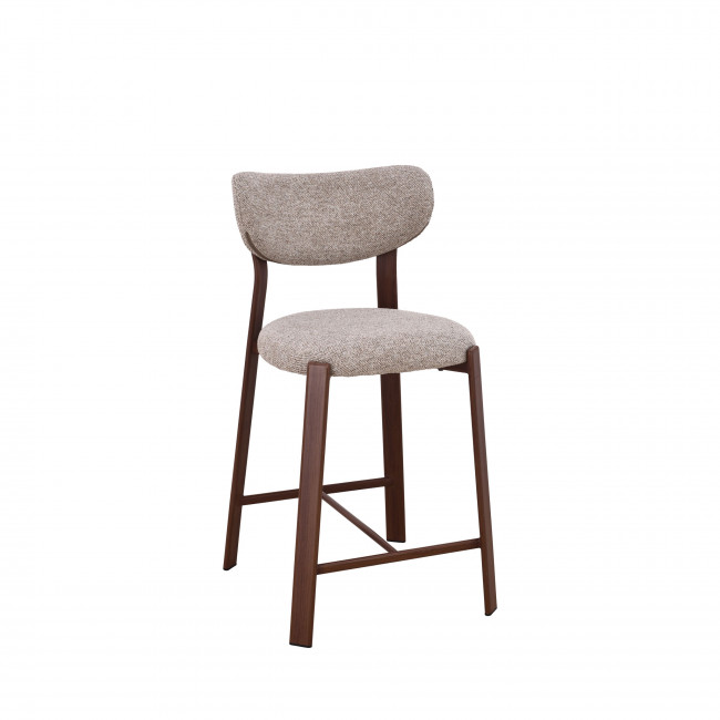 Lunara - Lot de 2 chaises de bar en tissu piètement effet foncé bois H65cm