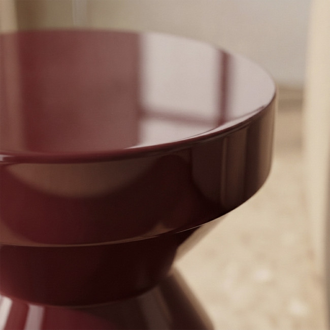 Harry - Table d'appoint / chevet ronde effet glossy ø 36 cm 