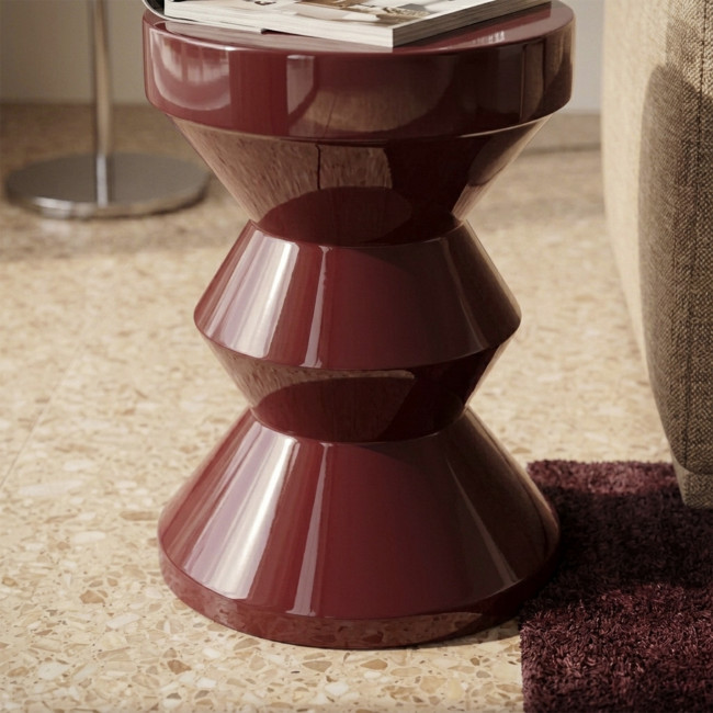 Harry - Table d'appoint / chevet ronde effet glossy ø 36 cm 