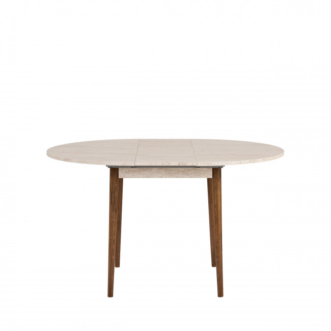 Salvador - Table à manger extensible 4 à 6 personnes en bois et effet travertin 100-131x75cm