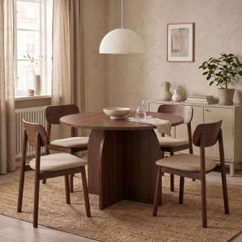 Ferdy - Table à manger 4 personnes ronde en bois