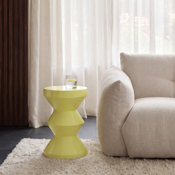 Harry - Table d'appoint / chevet ronde effet glossy ø 34 cm 