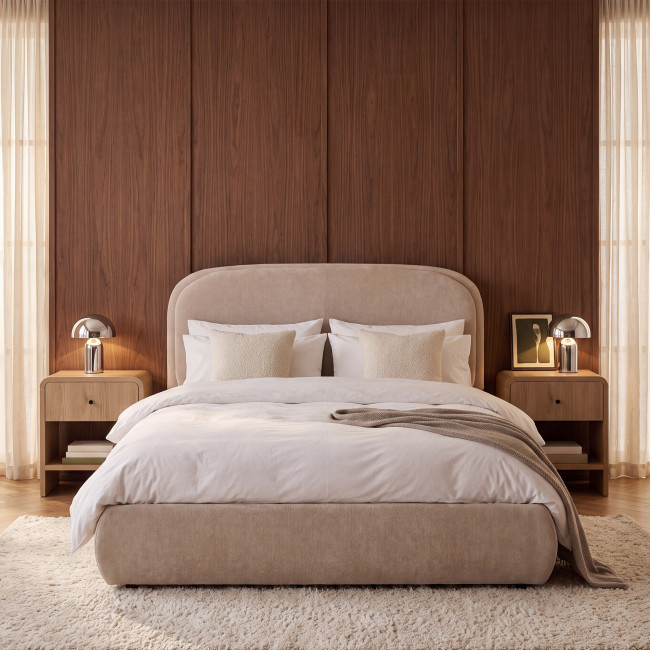 Claudie - Lit coffre en tissu 140x190cm