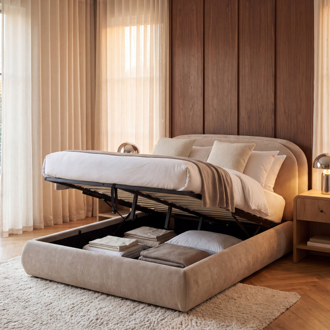 Claudie - Lit coffre en tissu 140x190cm