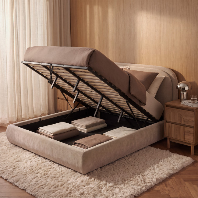 Claudie - Lit coffre en tissu 180x200cm