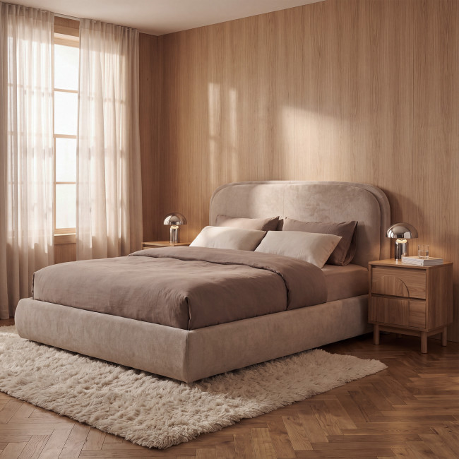 Claudie - Lit coffre en tissu 180x200cm