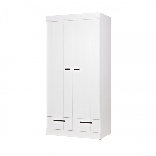 Armoire en pin 2 portes 2 tiroirs Connect