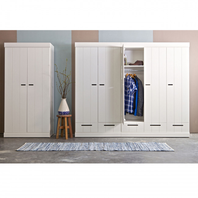 Armoire en pin 2 portes 2 tiroirs Connect