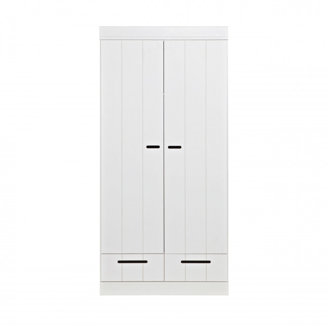 Armoire en pin 2 portes 2 tiroirs Connect