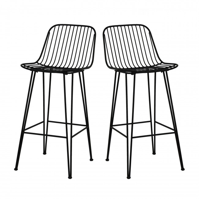 Ombra - 2 chaises de bar design en métal 67cm