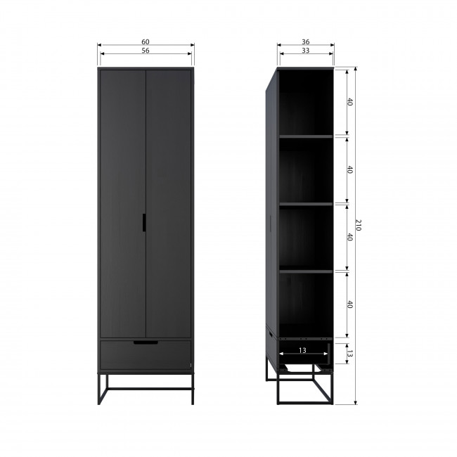 Silas - Armoire en frêne brossé