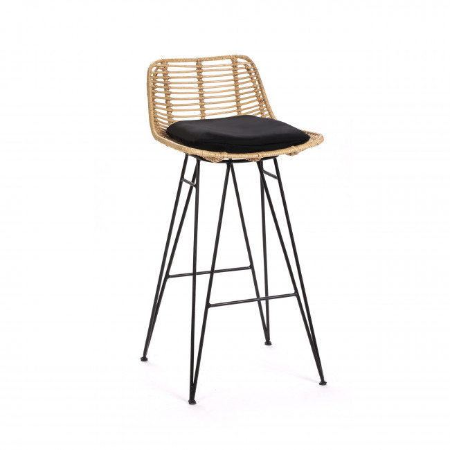 Chaise de bar design en rotin 67cm Capurgana