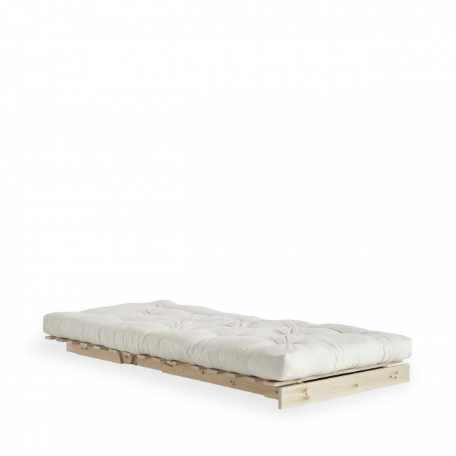 Roots - Fauteuil convertible 90x200 cm en bois naturel et tissu