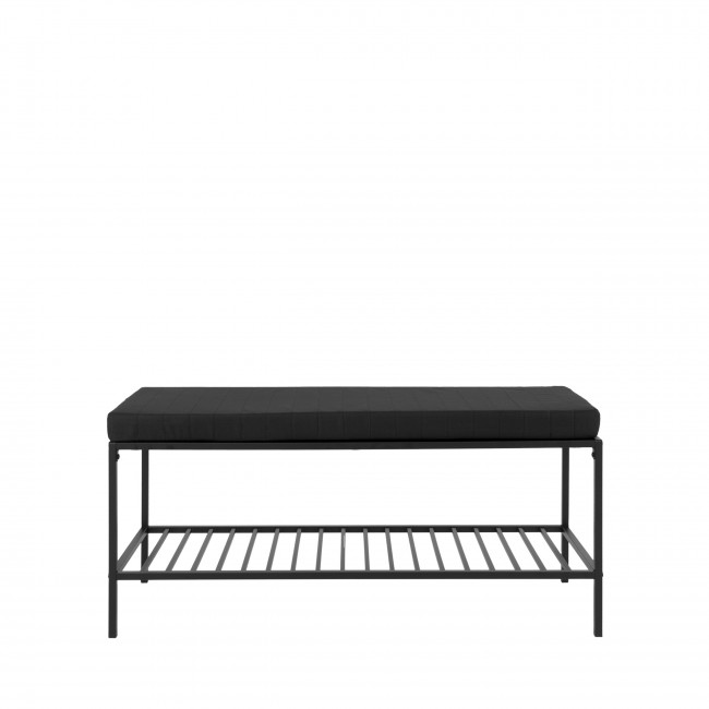 Vita - Banc en tissu et métal avec étagère L100cm