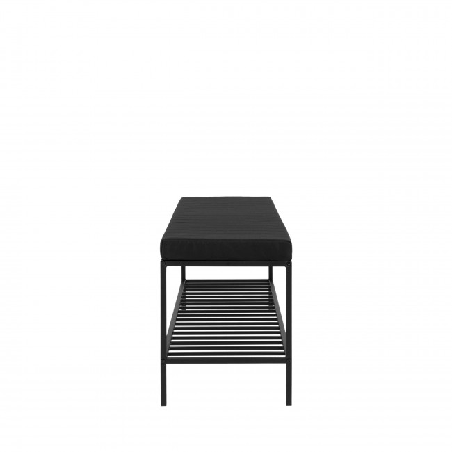 Vita - Banc en tissu et métal avec étagère L100cm