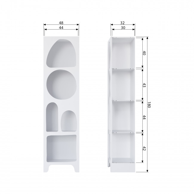 Caz - Colonne de rangement en bois 5 niches H180cm