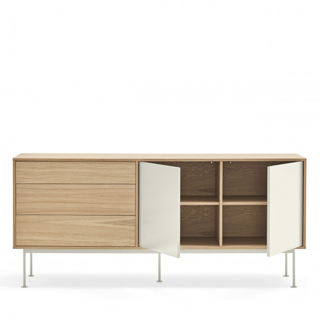 Yoko - Buffet 2 portes 3 tiroirs en bois L180cm