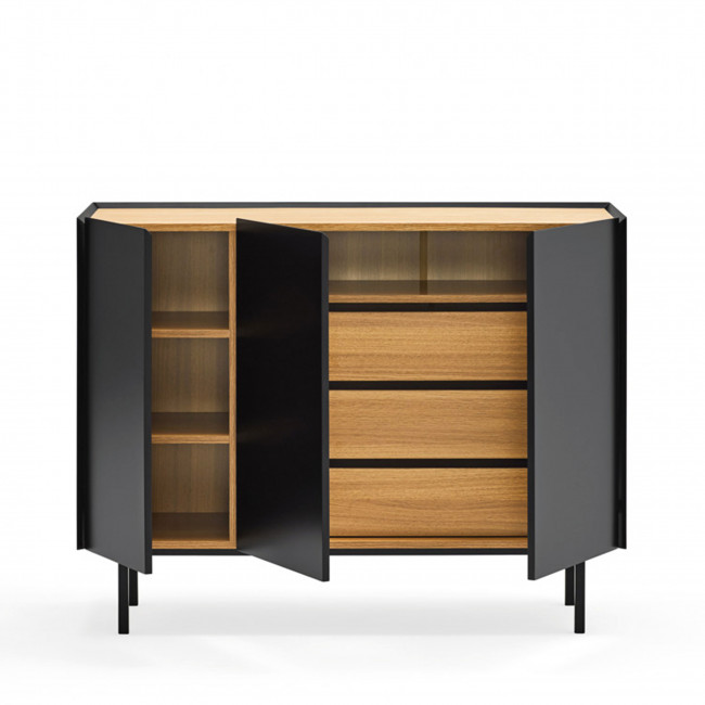 Arista - Buffet en bois 3 portes 3 tiroirs L110cm