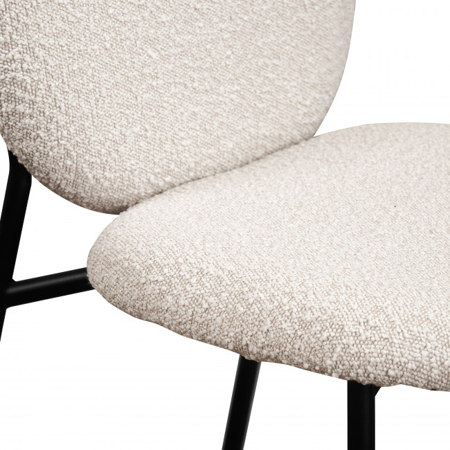 Dalby - Lot de 2 chaises en tissu bouclette et métal