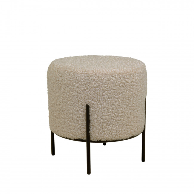 Alford - Pouf rond en tissu bouclette et métal ø35,5cm