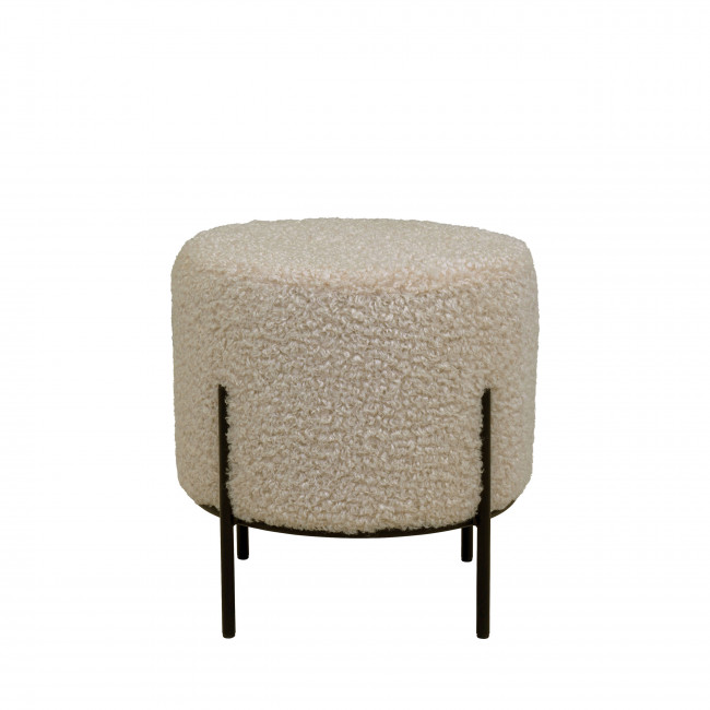 Alford - Pouf rond en tissu bouclette et métal ø35,5cm