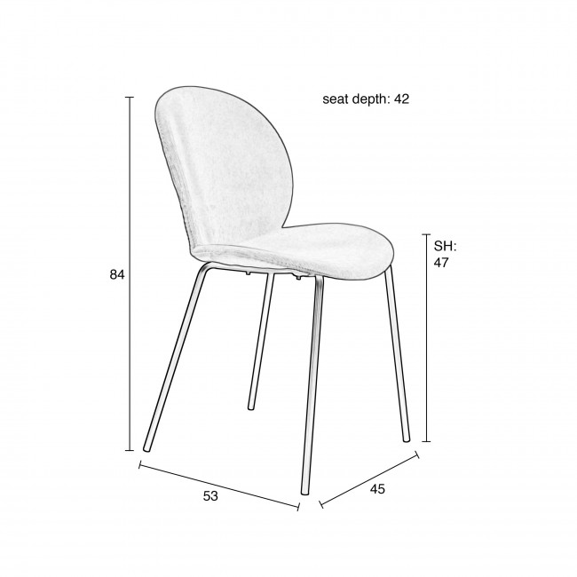 Bonnet - Lot de 2 chaises en velours côtelé et métal