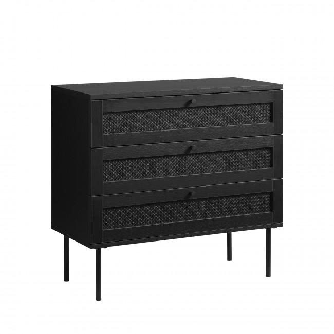 Rinto - Commode 3 tiroirs en bois et métal L80cm
