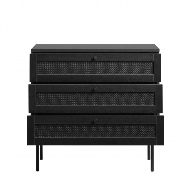 Rinto - Commode 3 tiroirs en bois et métal L80cm