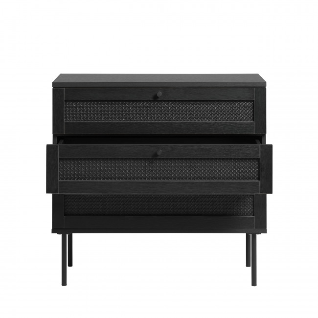 Rinto - Commode 3 tiroirs en bois et métal L80cm
