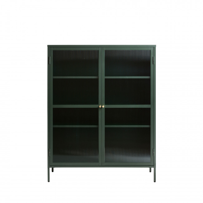 Bjorn - Vaisselier 2 portes en verre stié et métal H140cm