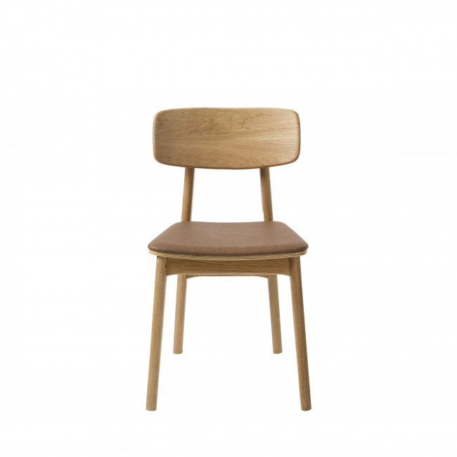 Orr - Lot de 2 chaises en bois et simili