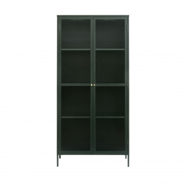Bjorn - Vaisselier 2 portes en verre stié et métal H190cm