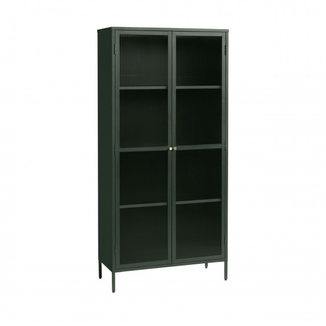 Bjorn - Vaisselier 2 portes en verre stié et métal H190cm