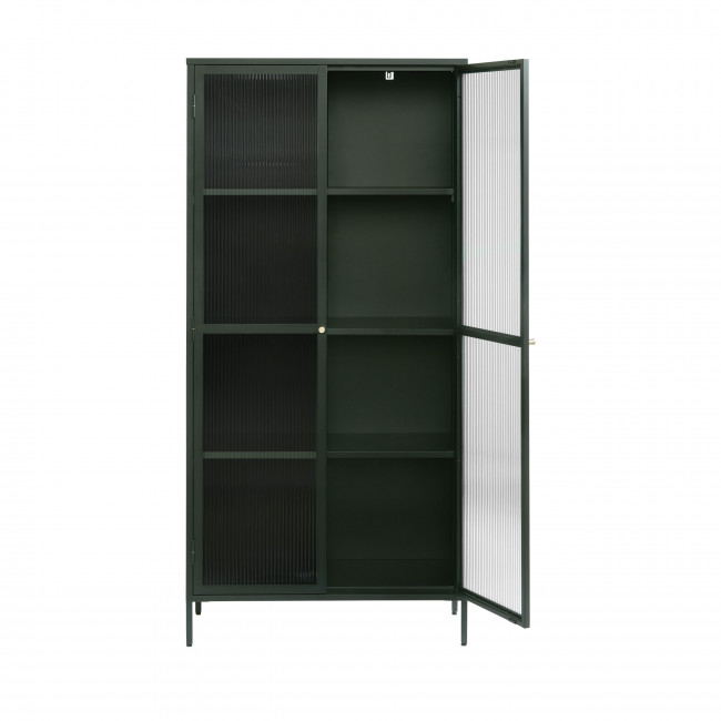 Bjorn - Vaisselier 2 portes en verre stié et métal H190cm