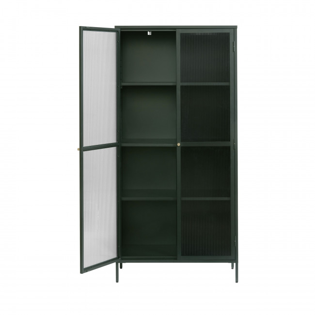 Bjorn - Vaisselier 2 portes en verre stié et métal H190cm