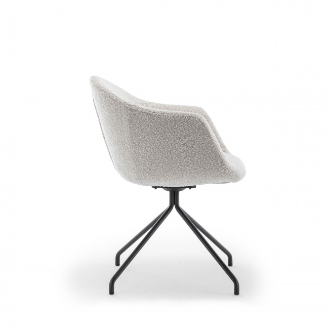 Kooij - Chaise de bureau en tissu bouclette et métal